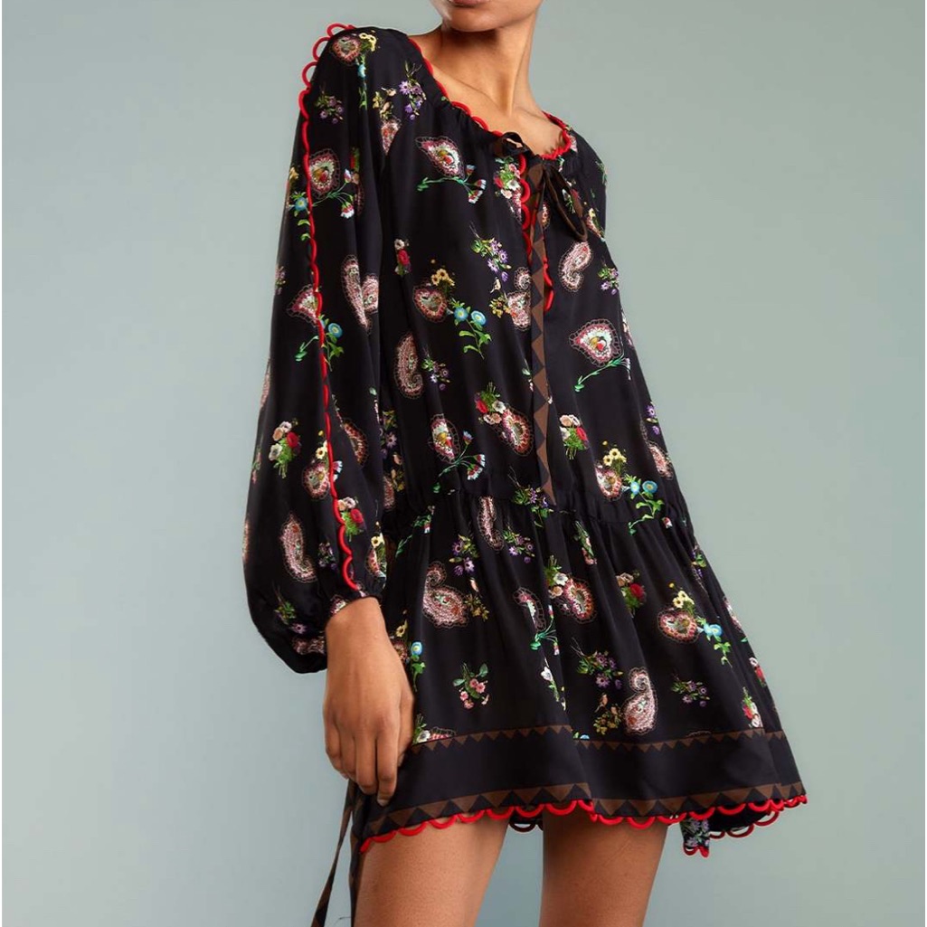 Nwt Cynthia Rowley Silk Floral Mini Dress Small